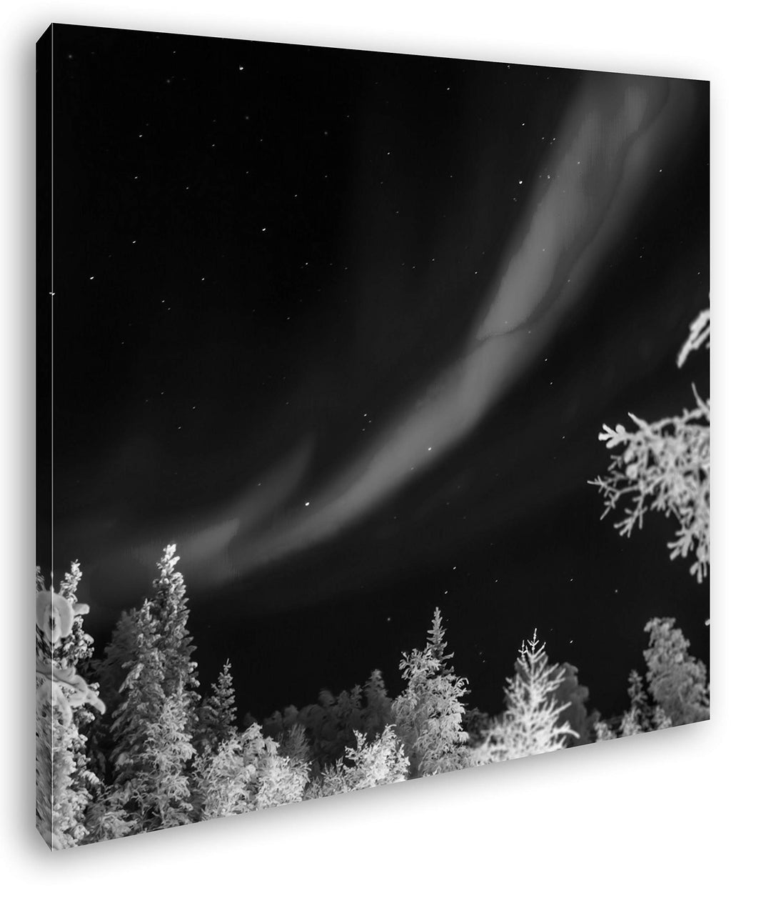 deyoli Atemberaubende Nordlichter Format: 60x60 Effekt: Schwarz&Weiss als Leinwandbild, Motiv auf Ec