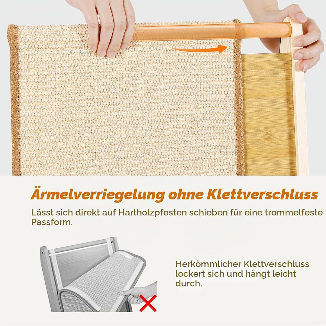 Gimars L-Form Kratzbrett für Katze - 63cm Hoch, Natursisal &amp; Holz-Kratzmöbel, Dual-Use Kratzsäule fü