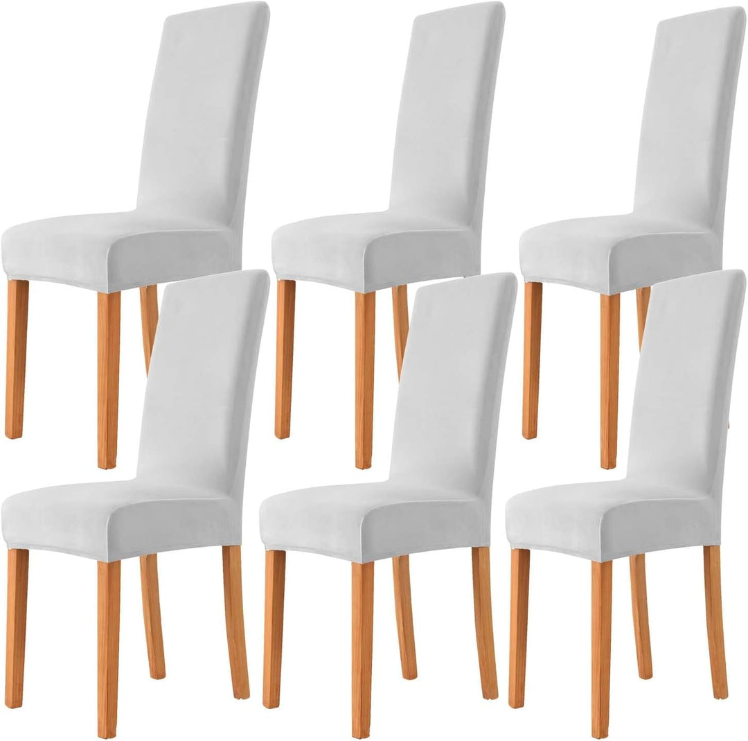 Morwealth 4er 6er Set Stuhlhussen, Stuhlbezug für Esszimmer Waschbar Samt Stretch Stuhl hussen Unive