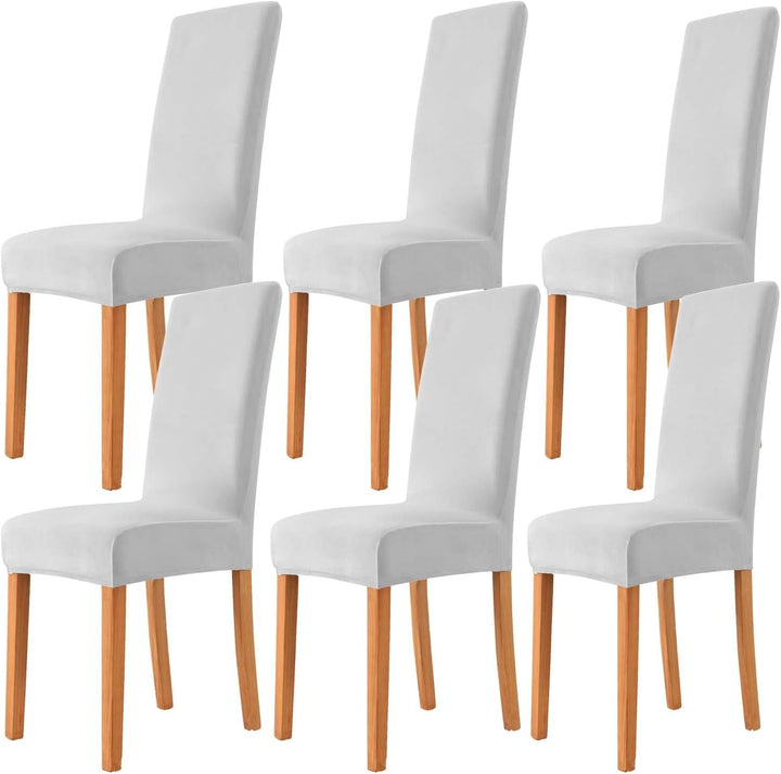 Morwealth 4er 6er Set Stuhlhussen, Stuhlbezug für Esszimmer Waschbar Samt Stretch Stuhl hussen Unive