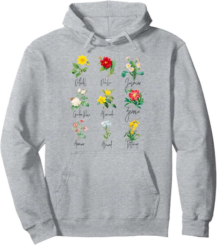 Vintage Botanical Beautiful Floral Flower Power Botanic 70s Pullover Hoodie