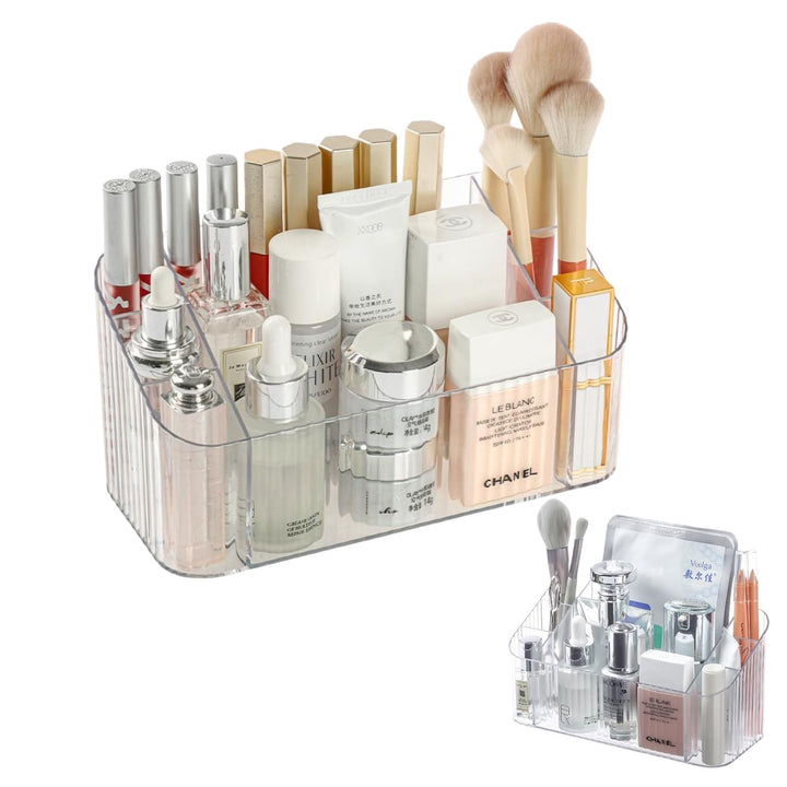Make Up Organizer, Pinselhalter mit 7 Fächer, Transparent Badezimmer Organizer, Make up pinsel organ
