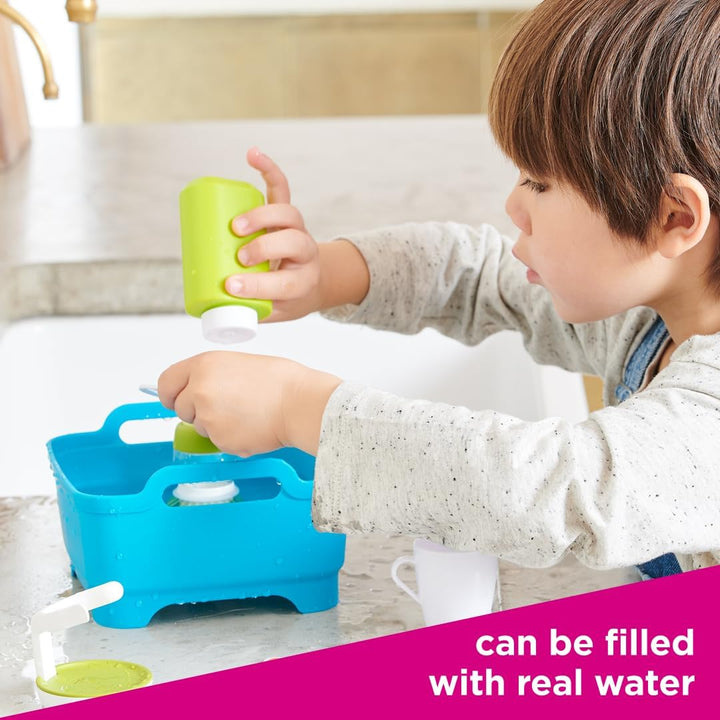 Joseph Joseph Wash & Scrub | Abwasch-Set für Kinder ab 3 Jahren | Enthält farbwechselndes Besteck un