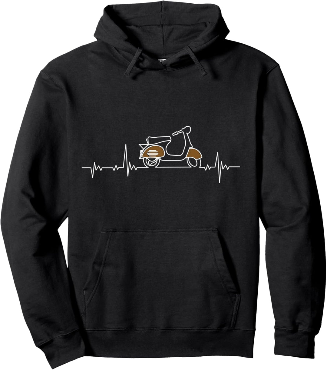 Retro Herzschlag Roller Pullover Hoodie