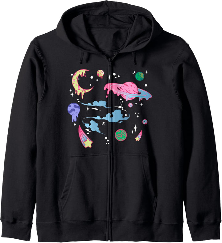 Weltall, Pastel Goth Vaporwave Design, Weltraum Universum Kapuzenjacke