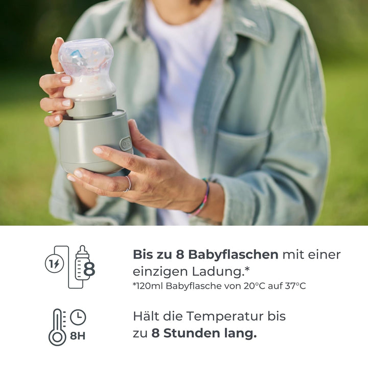 Nuvita 1162 Universeller Tragbarer Babyflaschenwärmer - Schnelles Erhitzen & Wärmespeicherung, 4 Tem