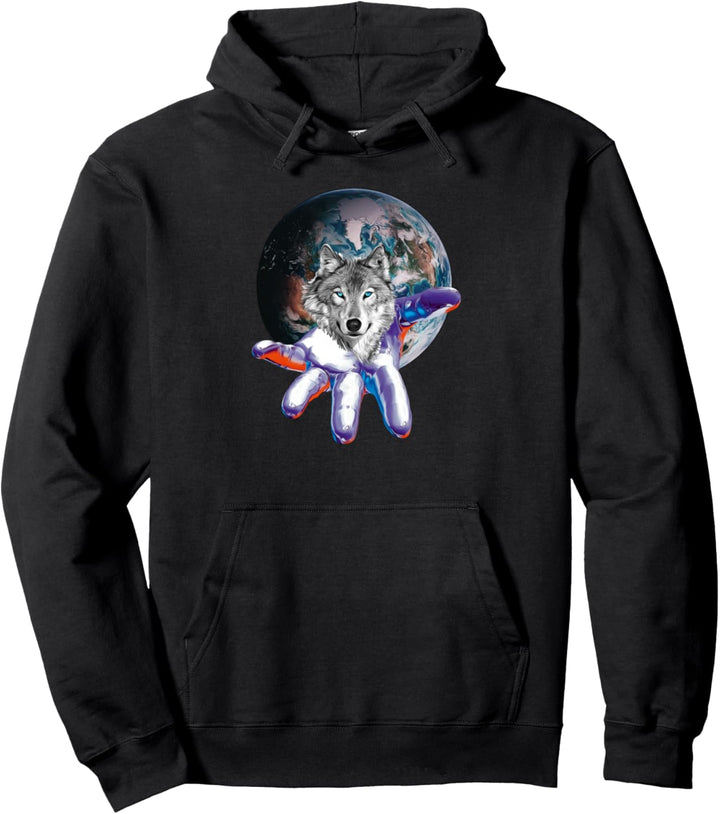Wolf Motiv Mond Wölfe Pullover Hoodie