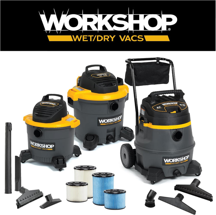 WORKSHOP Wet/Dry Vacs Staubsauger-Dachrinnen-Reinigungsset WS25051A 2-1/2 Zoll Nass-/Trockenladen Va