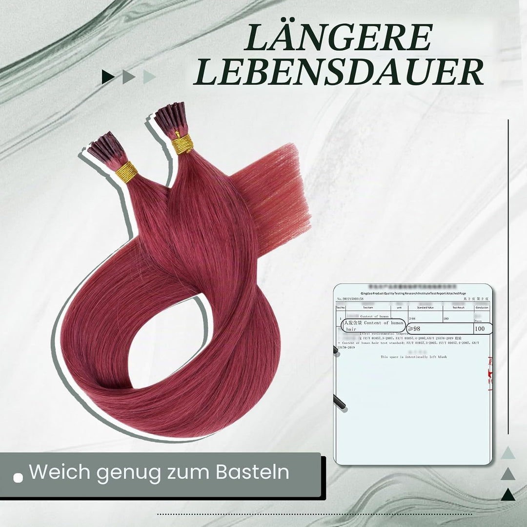 RUNATURE Burg I Tip Bonding Extensions Echthaar Burg Echthaar Extensions Bonding Keratin Haarverlang