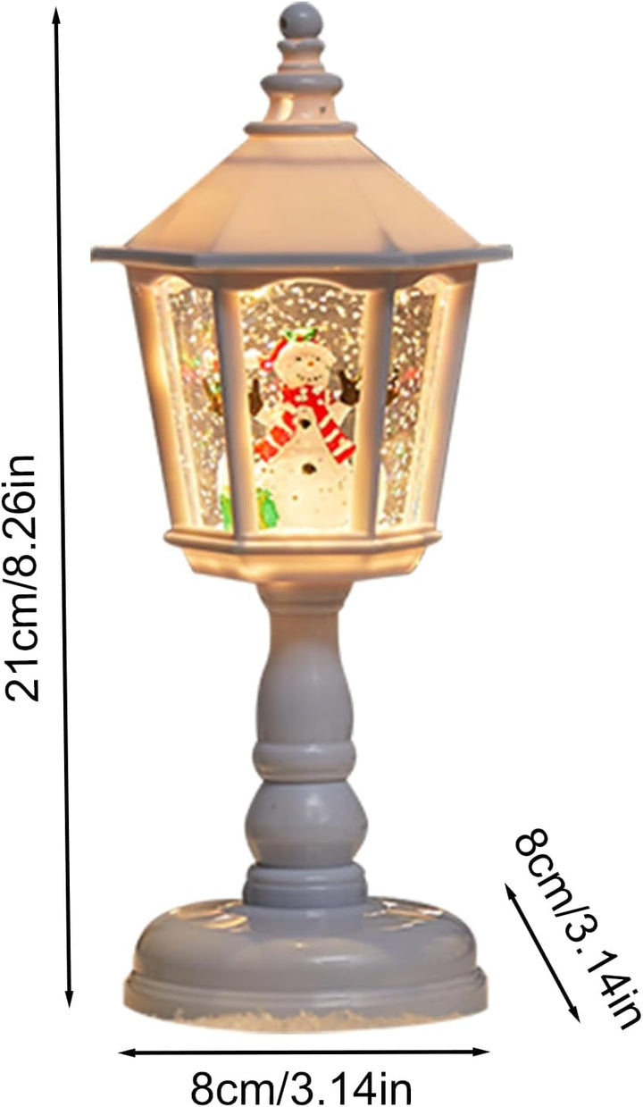 Weihnachtslaterne Schneekugel | Deko Schneekugel Licht | Glitzer Weihnachtslaterne Deko Für Tisch Wo