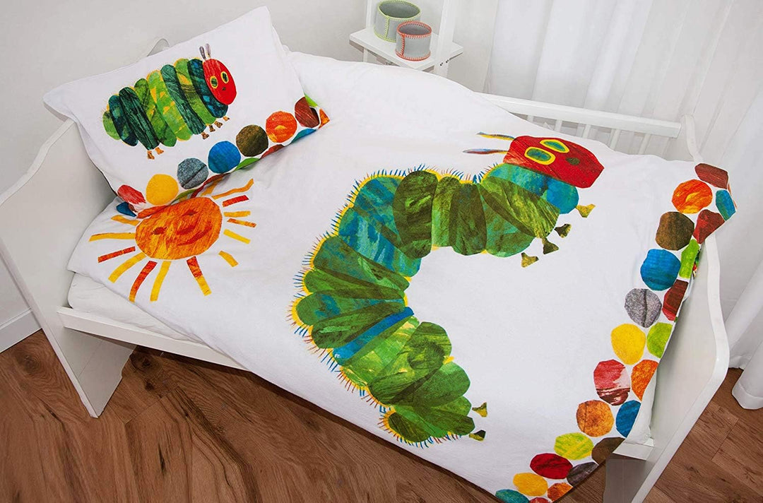 Herding Die kleine Raupe Nimmersatt Baby Bettwäsche 40x60 + 100x135 cm, 100% Baumwolle