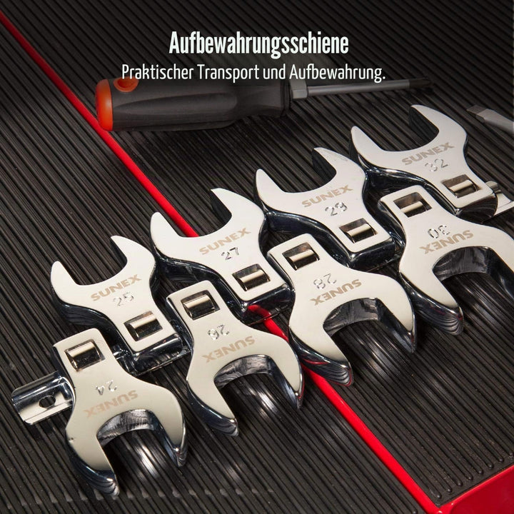 Sunex 9730A Dr.Jumbo Krähenfussschlüssel-Set, metrisch, 1,27 cm, 8-teilig Metrisch: 24 - 32 mm., Met