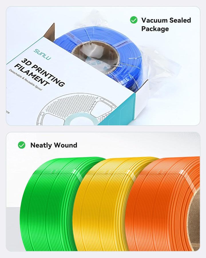 SUNLU PLA Matt Filament Refill 1.75mm 4KG, 3D Drucker Filament PLA Bündel, No-Spule Matte PLA Refill