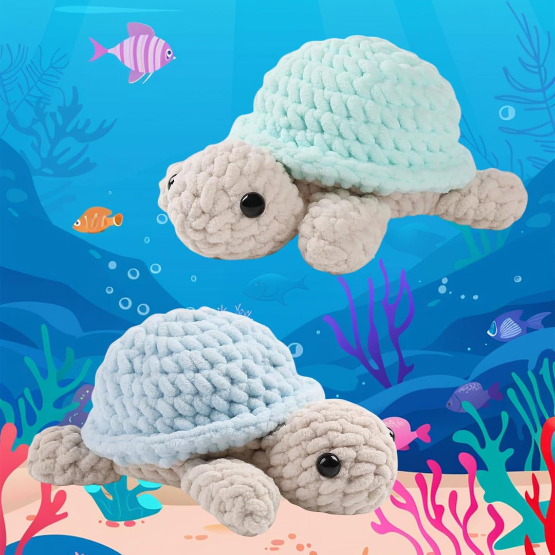 Tutamaz Häkeln für Anfänger Tiere Häkelset 2 Stück Crochet Set für Kinder Erwachsen,Tiere Häkeln Set