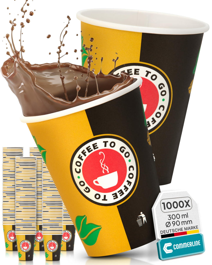 Kaffeebecher to go Pappe Einweg | Pappbecher Cups Coffee to Go Becher | Kaffee to+go Papierbecher Ha
