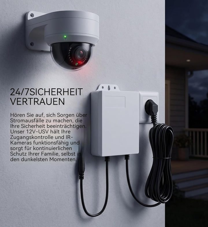 Mini UPS 12V 2A für WLAN Router und Glasfaser Modem, Unterbrechungsfreie Stromversorgung 5400mAh mit