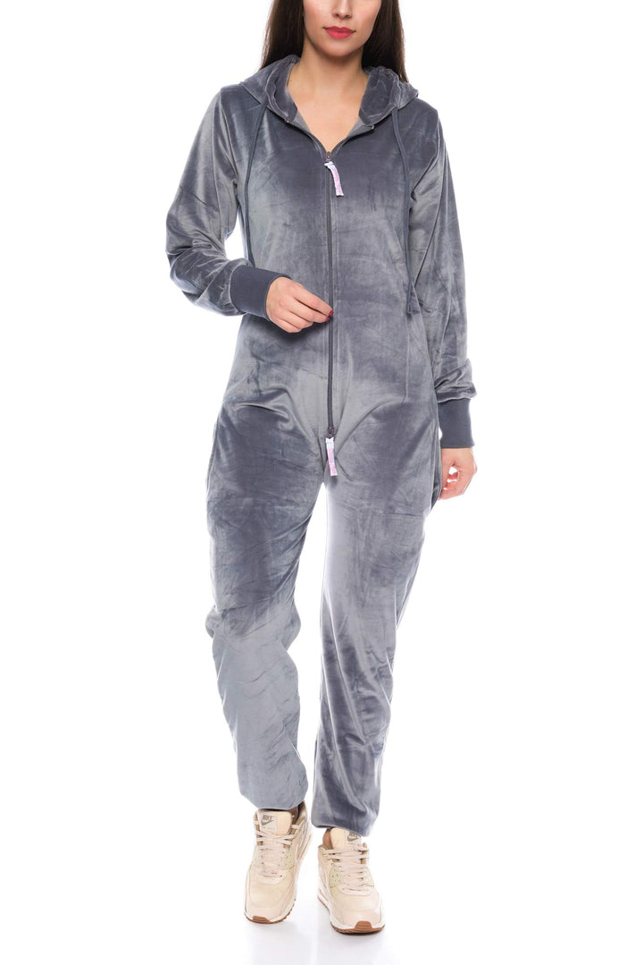 Crazy Age Damen Jumpsuit aus Samt (Nicki, Velvet) Wohlfühlen mit Style. Elegant, Kuschelig, Weich. O