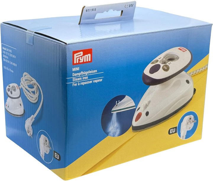 Prym Mini-Dampfbügeleisen -- Nur 420g -- Netzspannung umschaltbar | Kleines Reise-Bügeleisen, Trocke