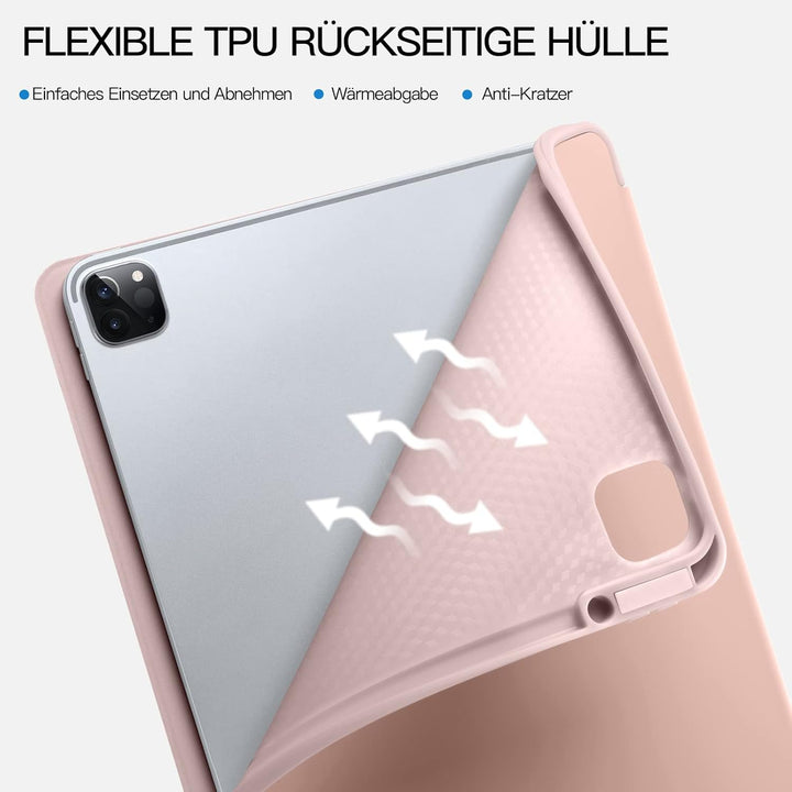 Vobafe Hülle Kompatibel mit iPad Pro 12.9 Hülle 6./5./4./3.Generation, TPU Flexible Rückseite mit St