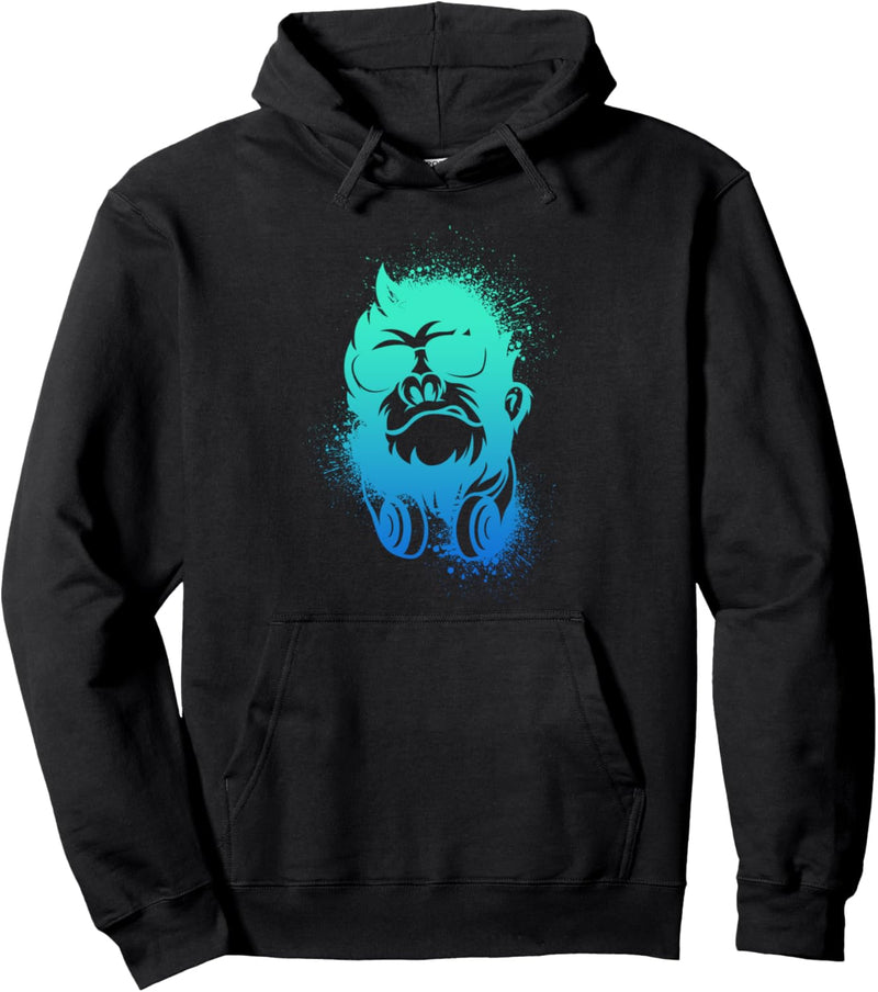 Affe Monkey mit DJ Kopfhörer und Sonnenbrille Geschenk Pullover Hoodie