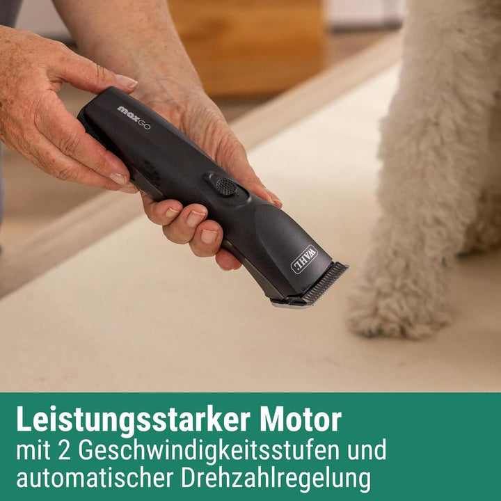 Agrarzone Edition Wahl Moser Max Go Hundeschermaschine mit Aufsteckkamm-Set - Kraftvolle Akku Scherm