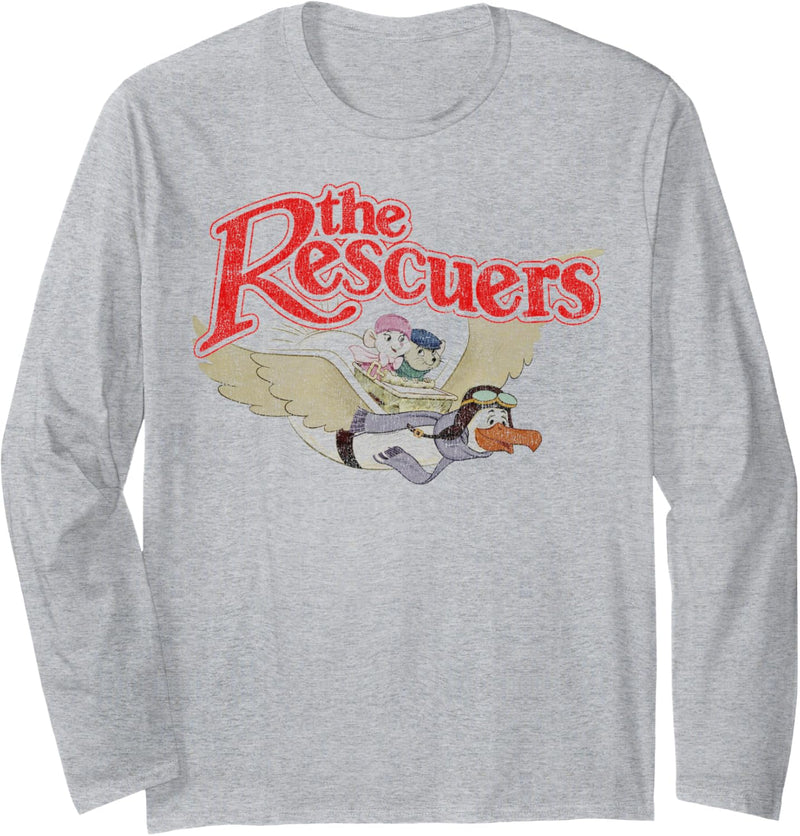 Disney The Rescuers Down Under Group Shot Title Logo Langarmshirt