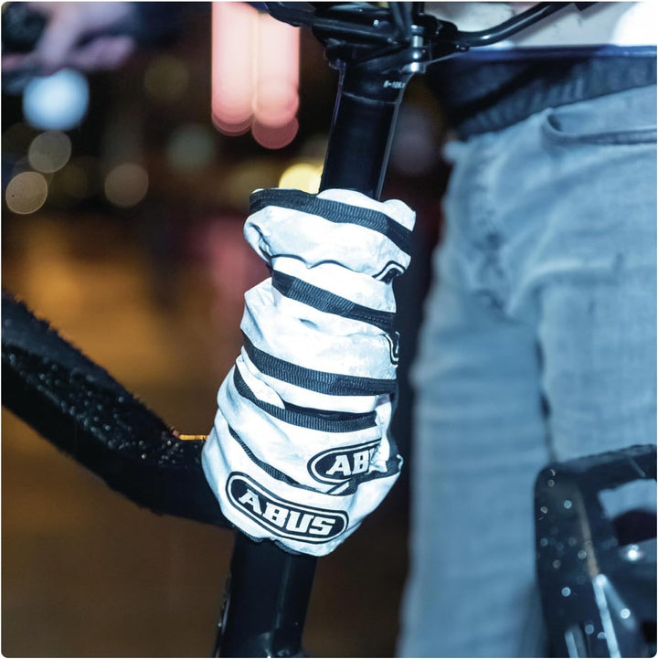 ABUS Kettenschloss Catena 6806K – Leichtes Fahrradschloss aus gehärtetem Stahl mit modischem Textils