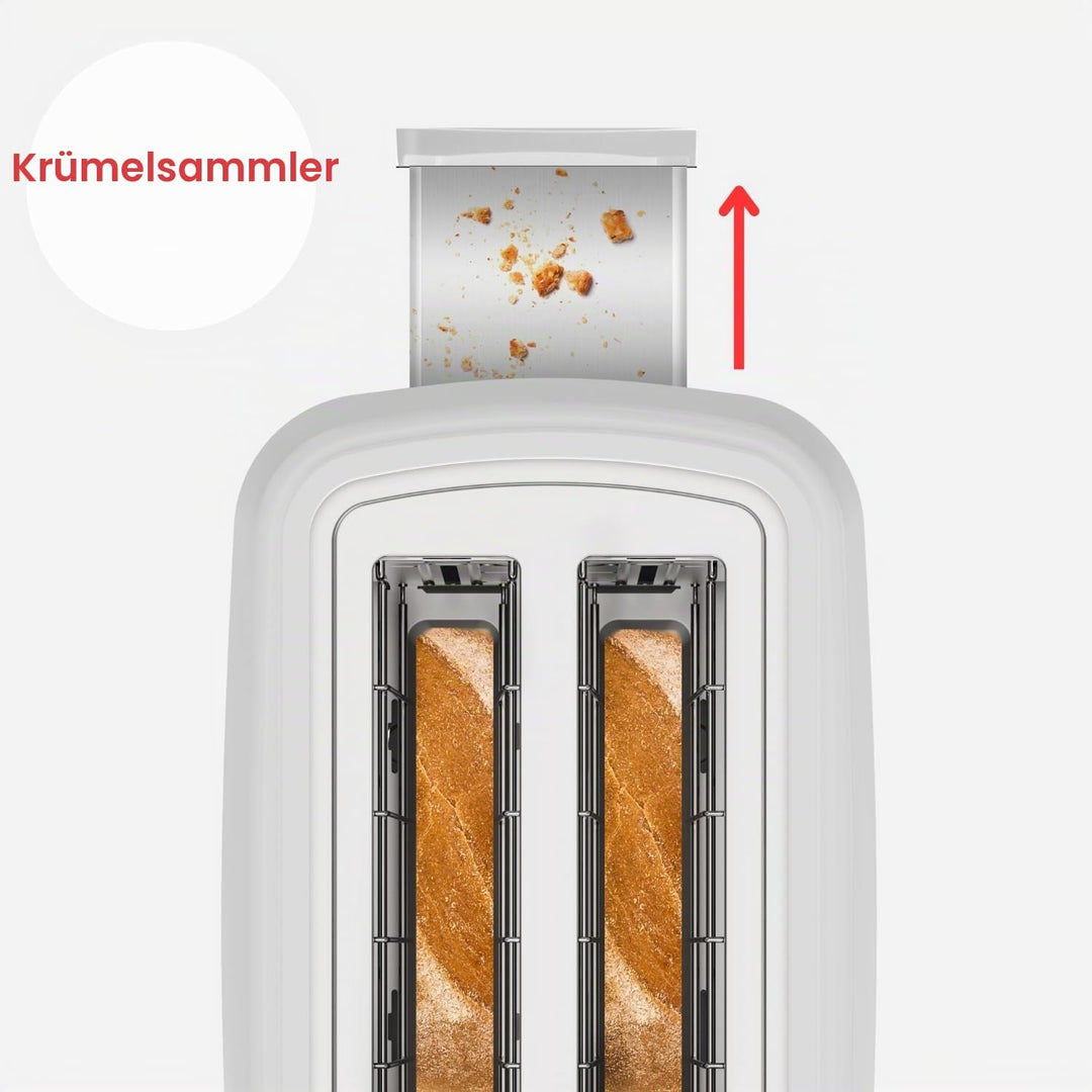 Solac - Mini-Toaster Buon Giorno 750W | 2 Schlitze für Toastbrot | 6-stufiger Bräunungsregler | Selb