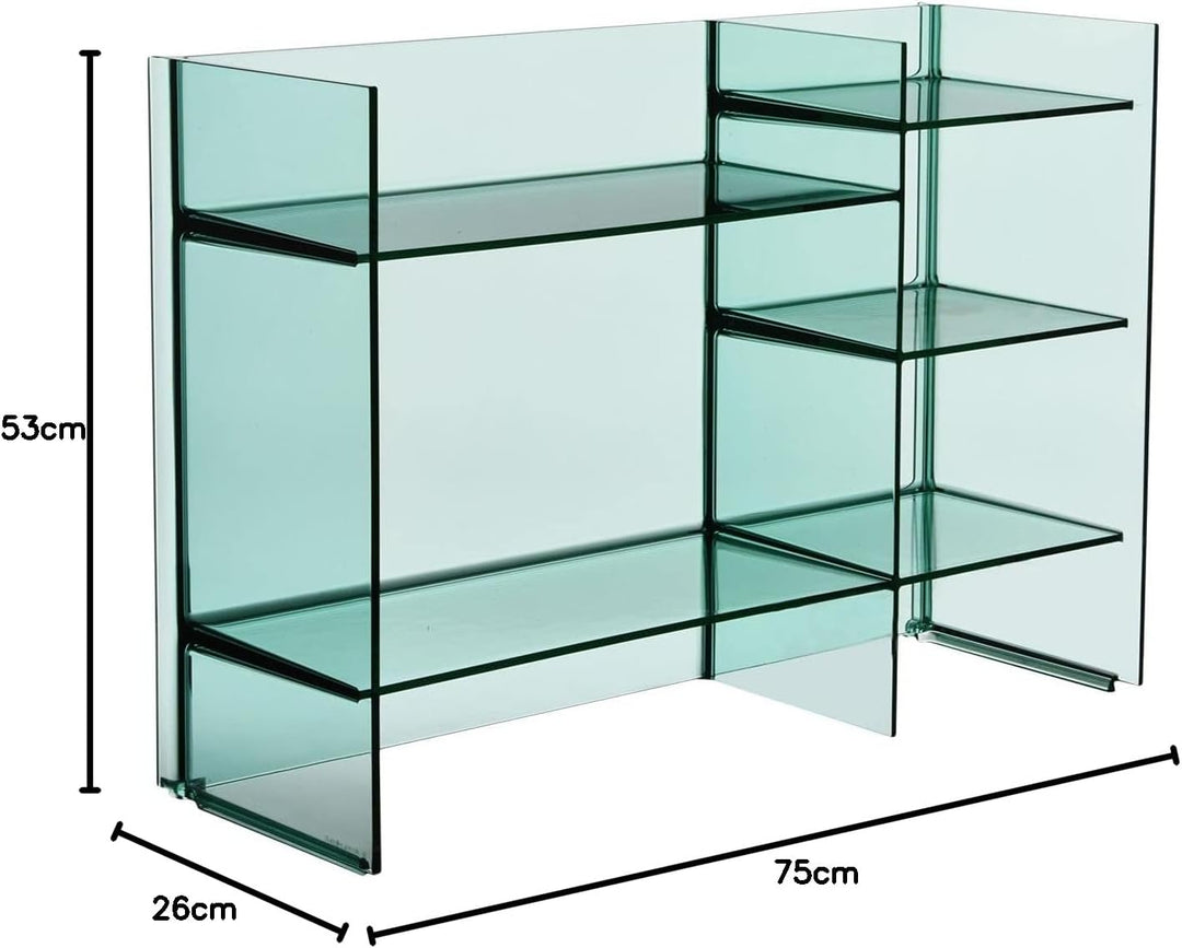 Kartell Sound-Rack Regal, Plastik, Green, 26 x 75 x 53 cm Verde Acquamarina, Verde Acquamarina