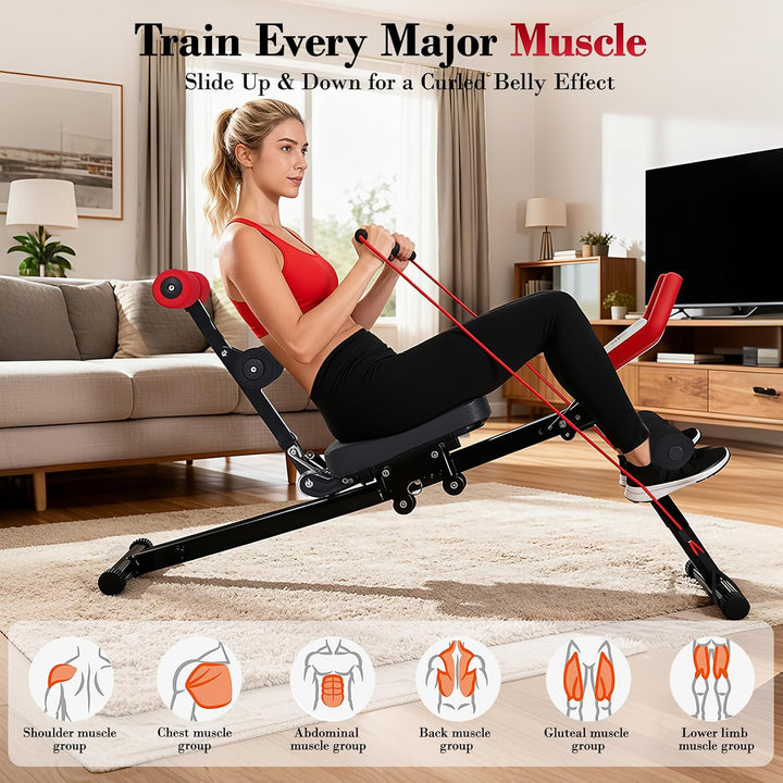 Bauchmuskeltrainer für Zuhause Rot, Rot
