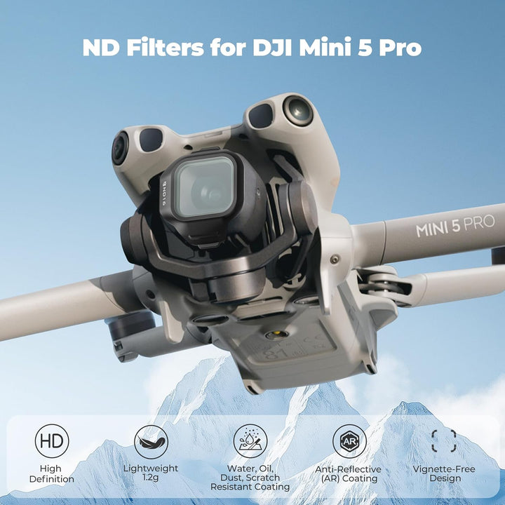 Freewell ND64 Filter für DJI Mini 5 Pro - 6 Bremslichtreduktion für Extreme helle Bedingungen