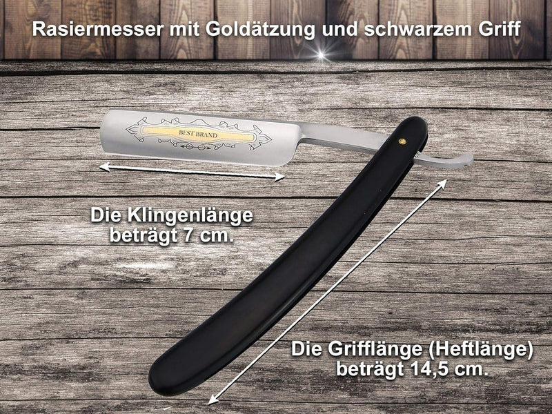 Rasiermesser mit Profi Streichriemen Leder Leinen Kombi und Paste aus Solingen Rasier Set-Angebot fü