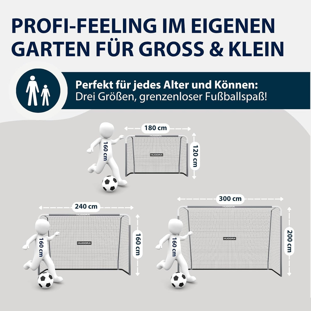 HUDORA Fussballtor RoCo Lite – Kinder Gartentor für Outdoor Training &amp; Freizeit – stabiles Stahl-Tor