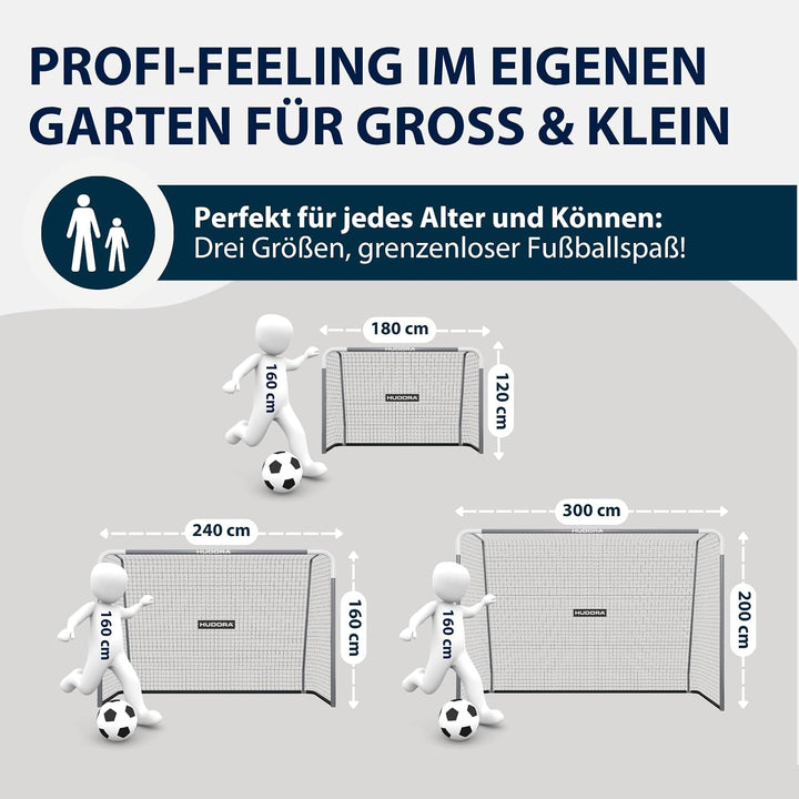 HUDORA Fussballtor RoCo Lite – Kinder Gartentor für Outdoor Training &amp; Freizeit – stabiles Stahl-Tor