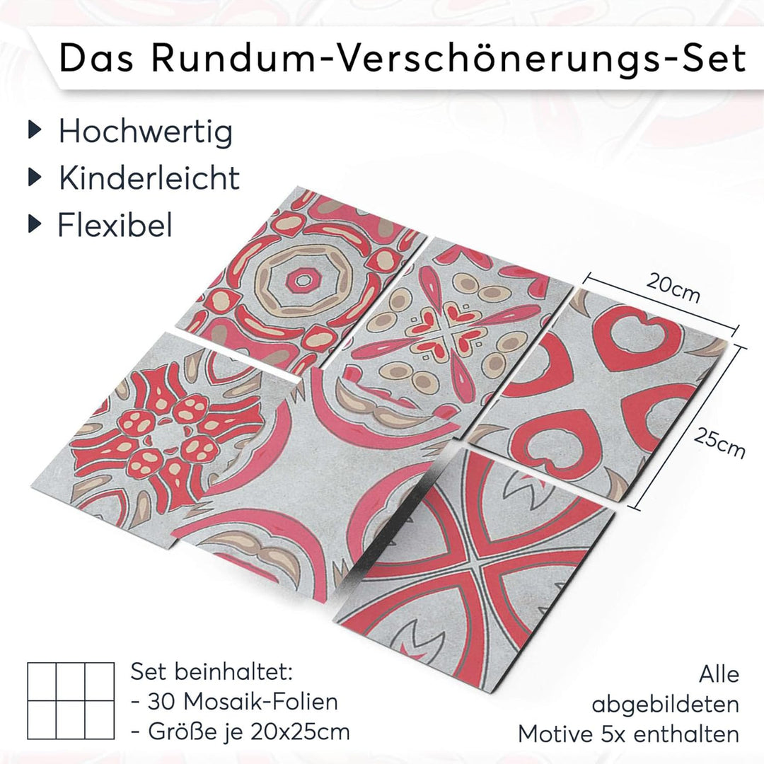 CREATISTO Mosaik Klebefliesen Stickerfliesen Fliesenfolie - Klebefolie Aufkleber für Fliesen I Stick