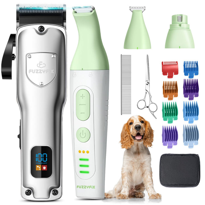 Hundeschermaschine 4 in 1 Set,Schermaschine Hund für Dichtes Fell,Leise Profi Hunde Schermaschinen/P