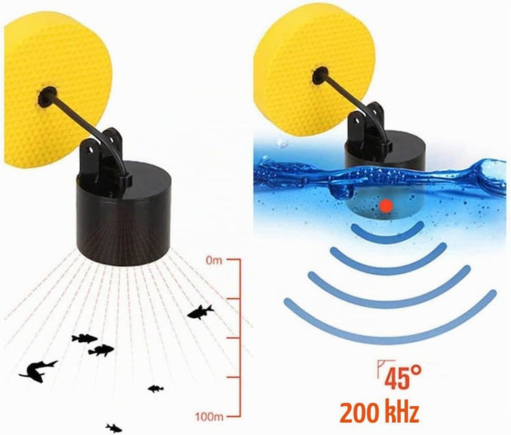 A31DS Fischfinder 100m Tragbar Echolot Sonar Sensor LCD Alarm Fischfinder Fischortungsgerät Wireless