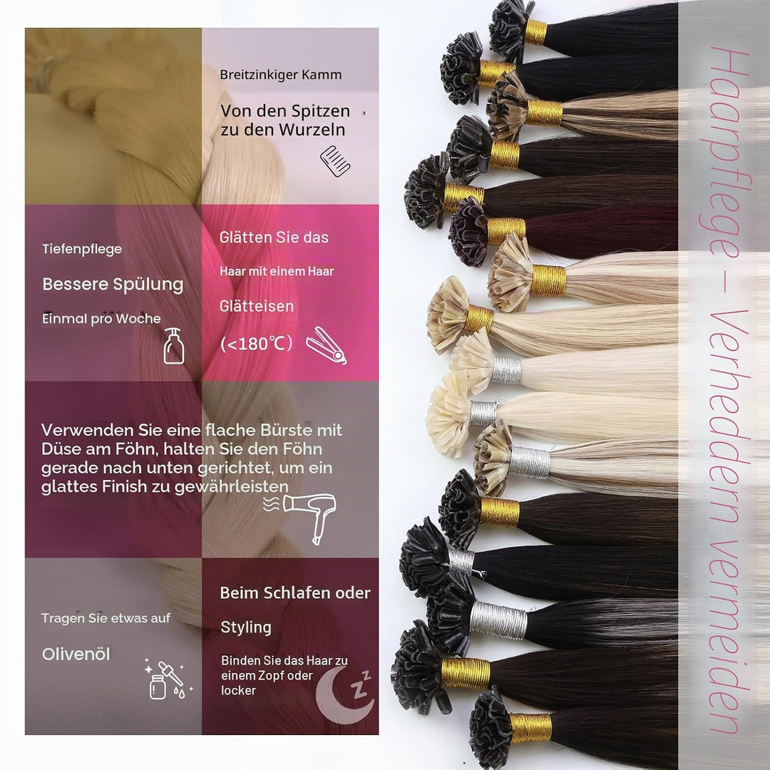 Moresoo Bonding Extensions Echthaar Blond 35cm U Tip Extensions Echthaar Bondings Platinblond Für Tä