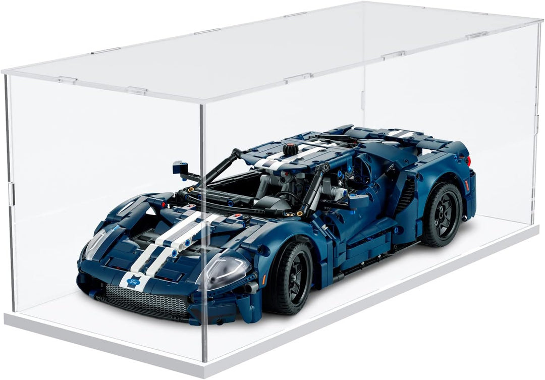 Nynelly Vitrine für Sammlung, Box aus Transparentem Acryl, mit weisser Basis zum Zusammenbauen, Stau