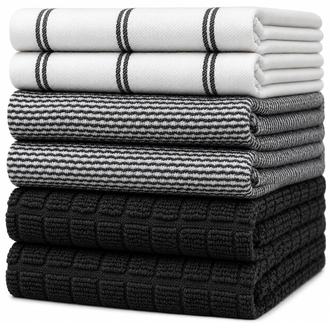 Bumble Küchenhandtücher - Geschirrhandtücher Handtücher Baumwolle – 6er Pack – XL Grösse 50 x 70 cm