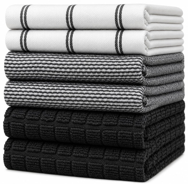 Bumble Küchenhandtücher - Geschirrhandtücher Handtücher Baumwolle – 6er Pack – XL Grösse 50 x 70 cm