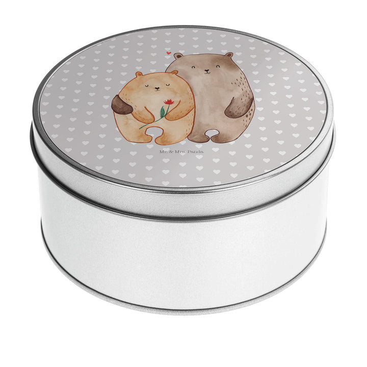 Mr. & Mrs. Panda Blechdose rund Bären Liebe - Geschenk, Umarmung, Bärchen, verknallt, Freund, Metall