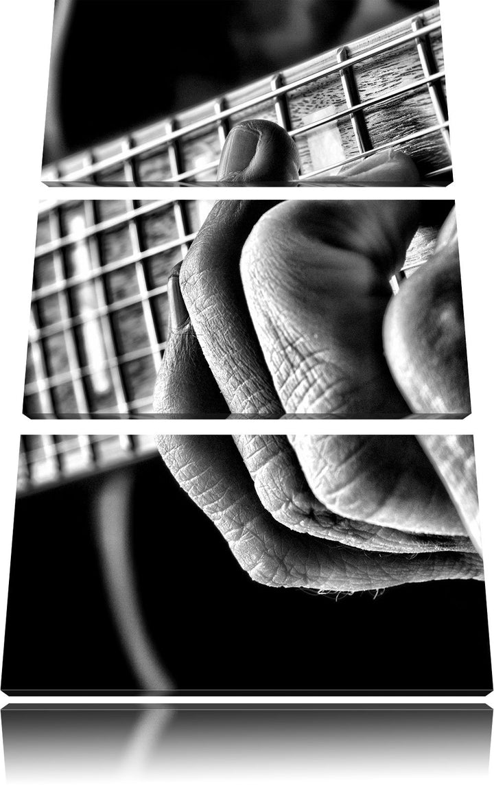 Pixxprint Gitarre Spielen als Leinwandbild | Grösse: 3 Teilig (120x80) | Wandbild| Kunstdruck | fert