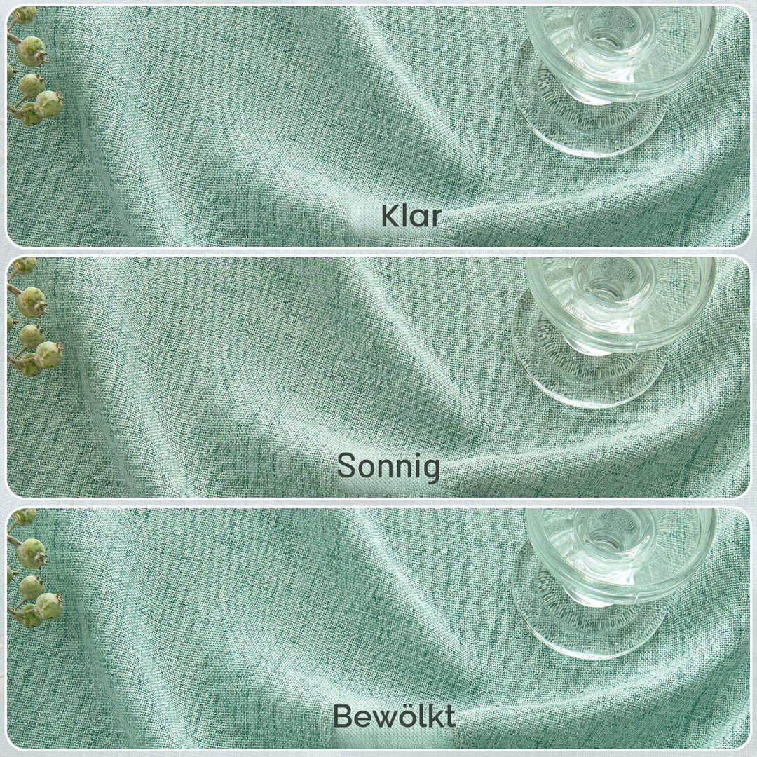 MIULEE Leinen Vorhänge mit Leinen Ringe Effekt Wohnzimmer Modern Semi-transparent Voile Vorhang Natu