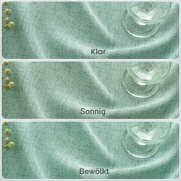 MIULEE Leinen Vorhänge mit Leinen Ringe Effekt Wohnzimmer Modern Semi-transparent Voile Vorhang Natu