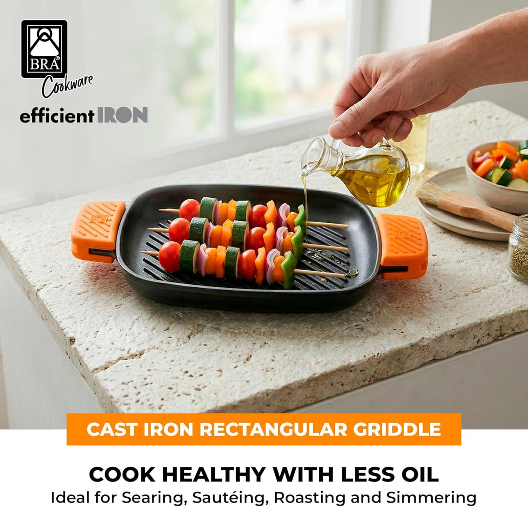 BRA Efficient Iron - Grillpfanne Grill rechteckig 35 cm Grill rechteckig Mit Streifen, Grill rechtec