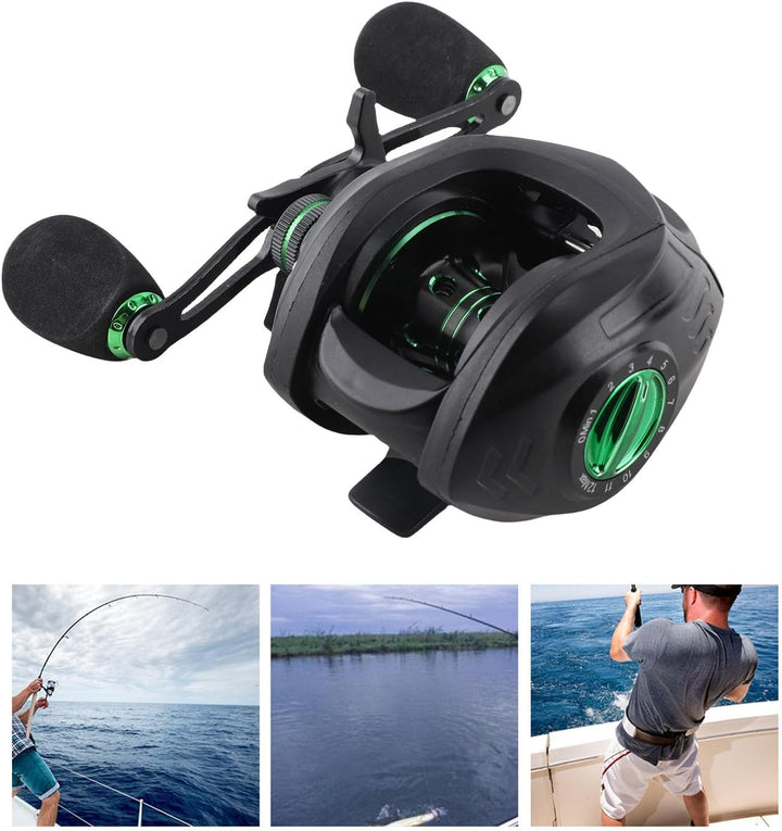 1PCS Angelrolle, Eva Spinnrollen für die Linke/rechte Hand HL Metal Baitcasting Angelrolle Angelzube