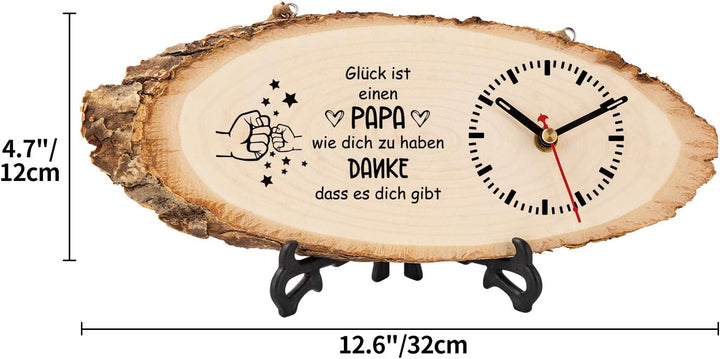 KAAYEE Papa Geschenk, Holzuhr Geschenke für Papa zum Vatertag Geburtstag Valentinstag Ostern, Bester