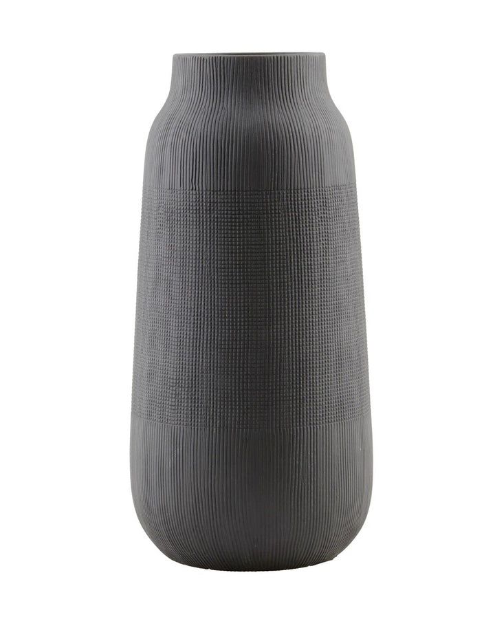 House Doctor Vase Groove, 15 x 15 cm, schwarz
