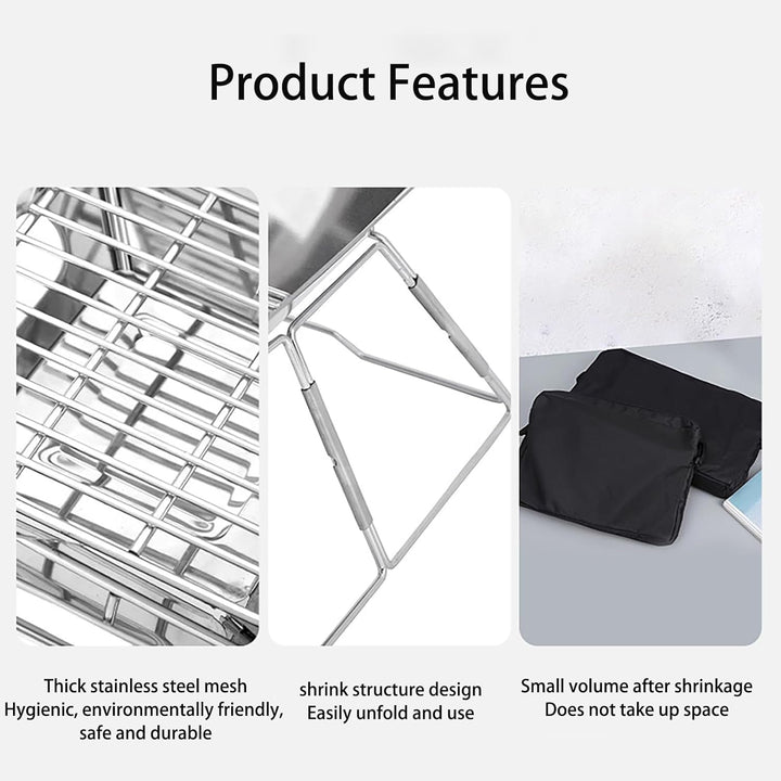 Faltbarer Lagerfeuer-Grill, Camping-Feuerstelle mit Tragetasche, Faltbar BBQ Feuerstelle Grill für C